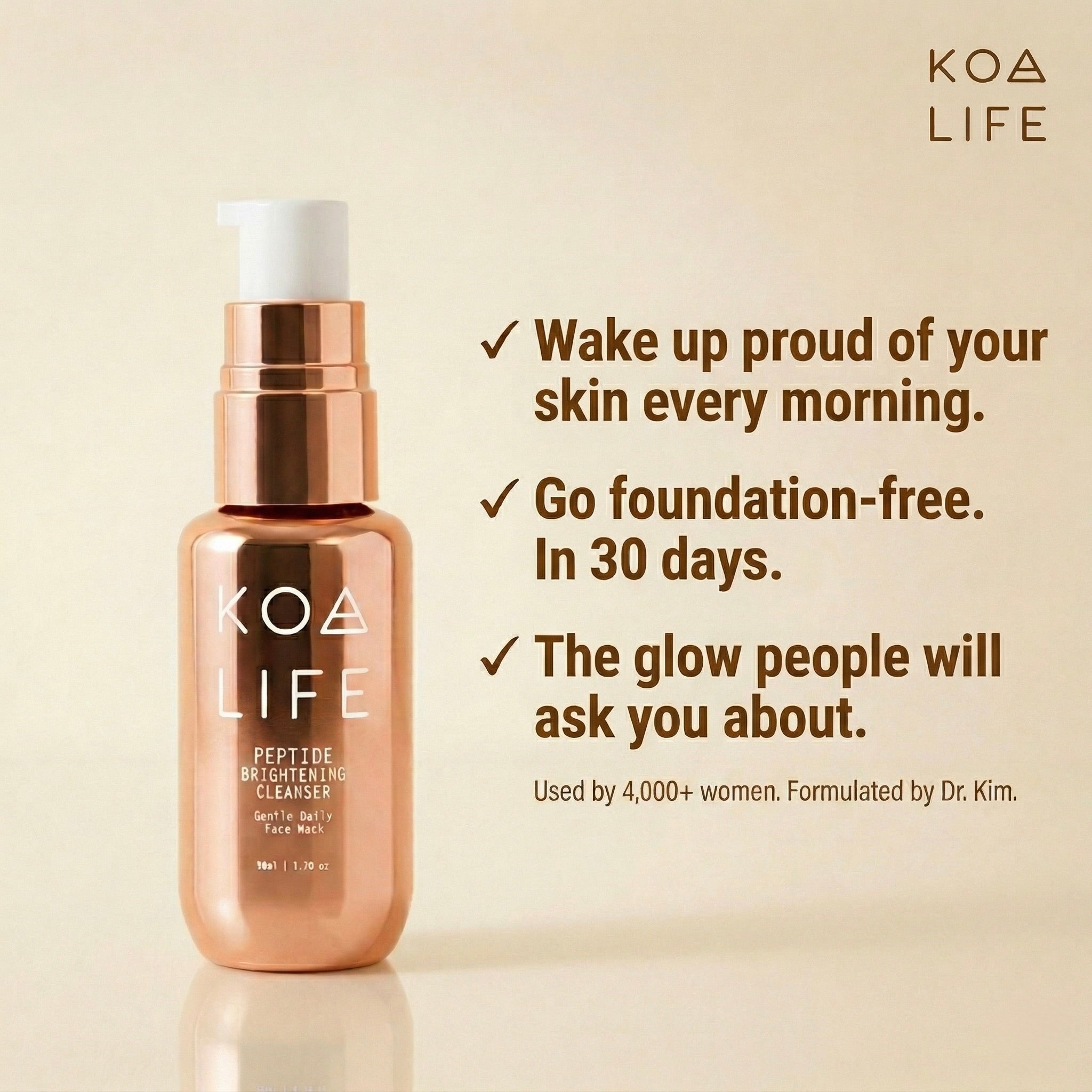 Peptide Brightening Cleanser — Clear Skin in 30 Days